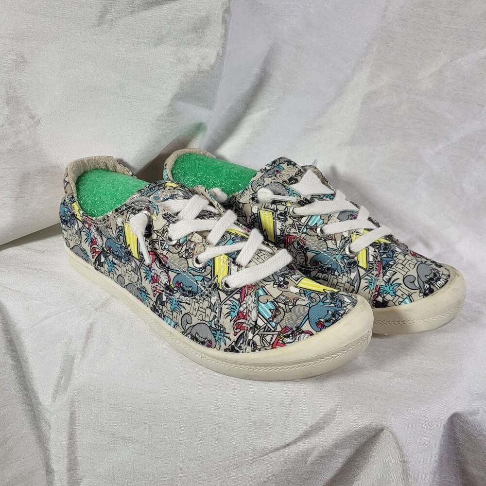 Skechers BOBS Beach Bingo Beach Party Cat Print Sneakers Size 7